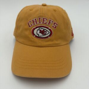 Vintage Kansas City Chiefs NFL Pro Line Logo Athletic Strapback Hat Yellow Gold